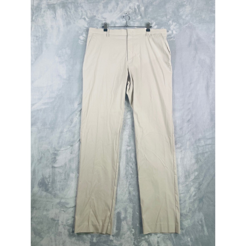 Tommy Hilfiger Stretch Pants Mens 36x34 Beige Performance Chino Wrinkle Res $95